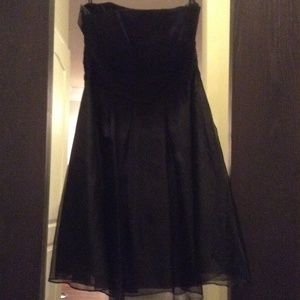 Black strapless cocktail dress